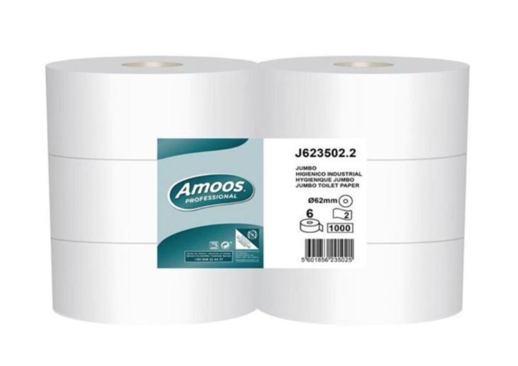 j62352 amoos jumbo wc-paperi. 2-kert, 6rll