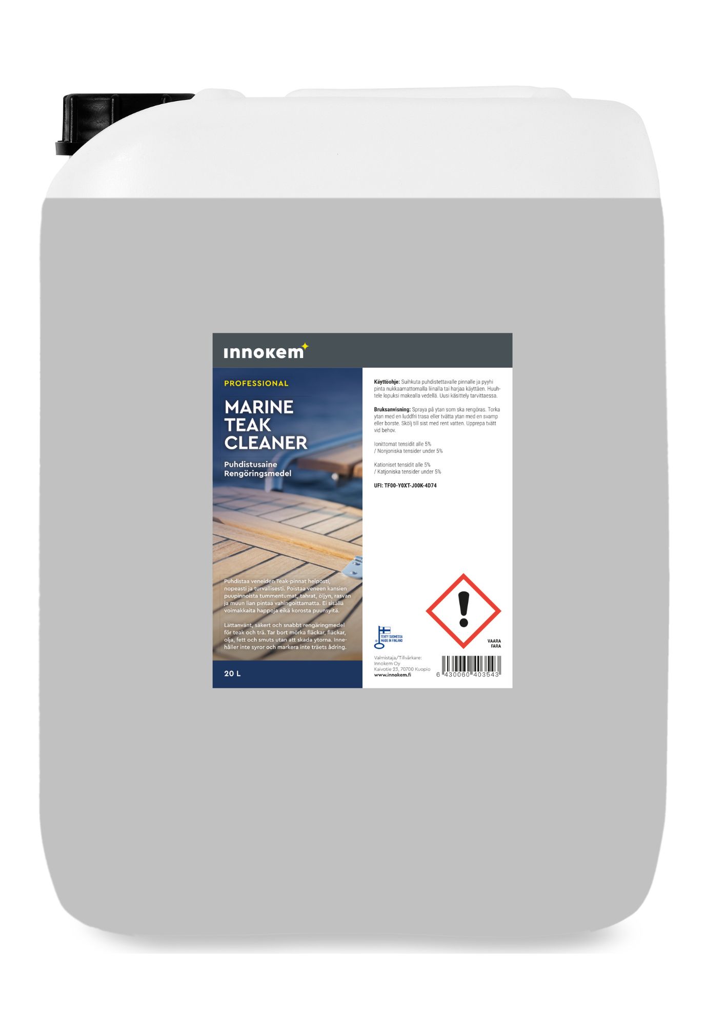 innokem marine teak cleaner puhdistusaine 20l