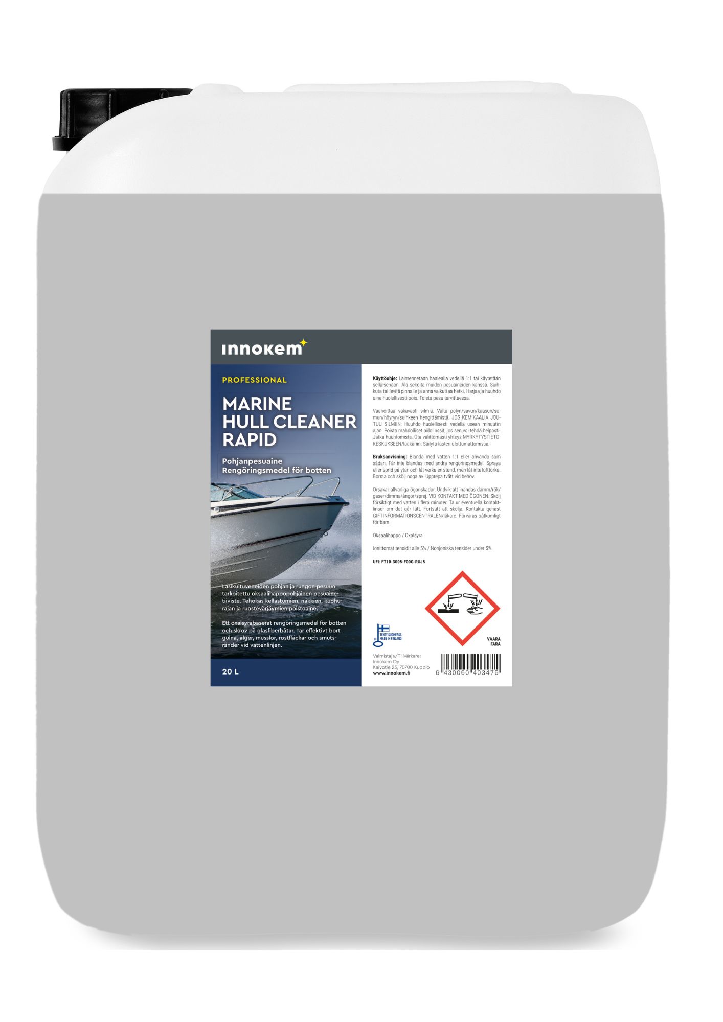 innokem marine hull cleaner rapid pohjanpesu 20l