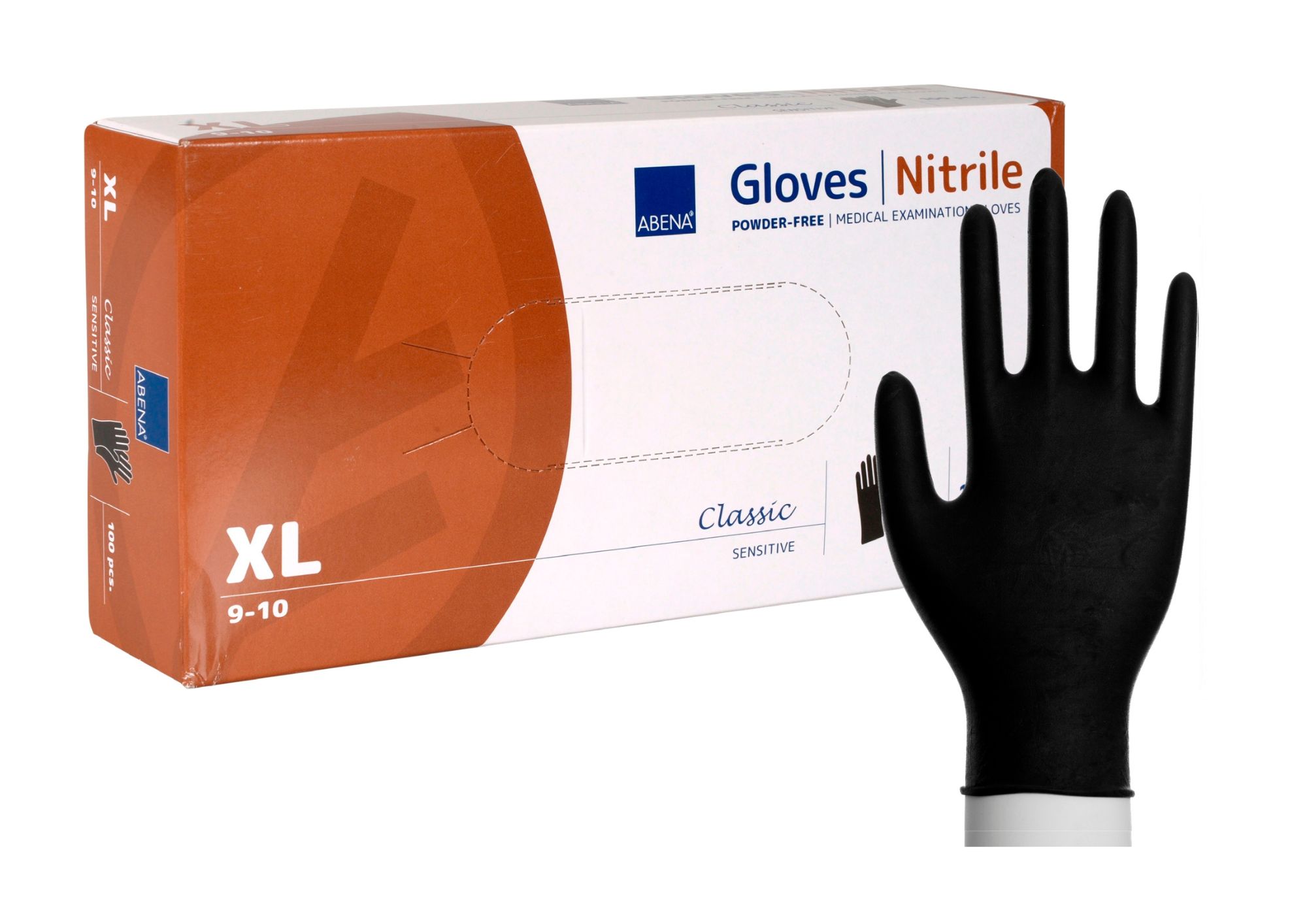 ABENA Classic Nitriilikäsine musta, puuteriton XL