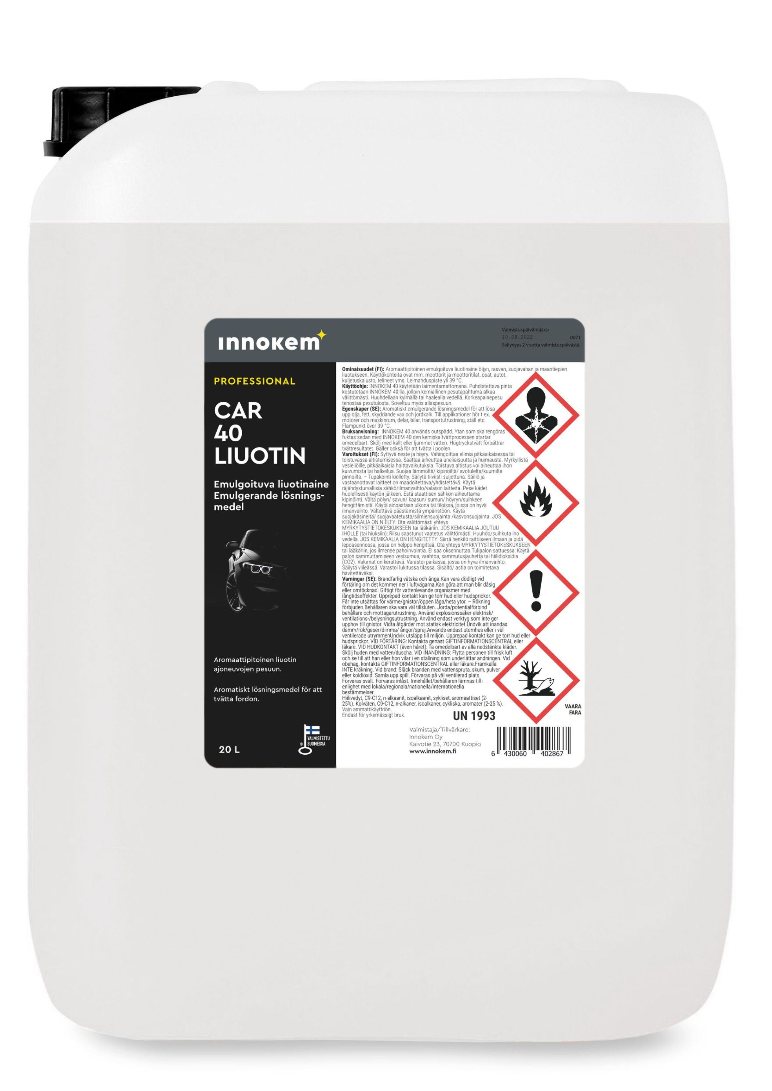 innokem 40 emulgoituva liuotinpesuaine